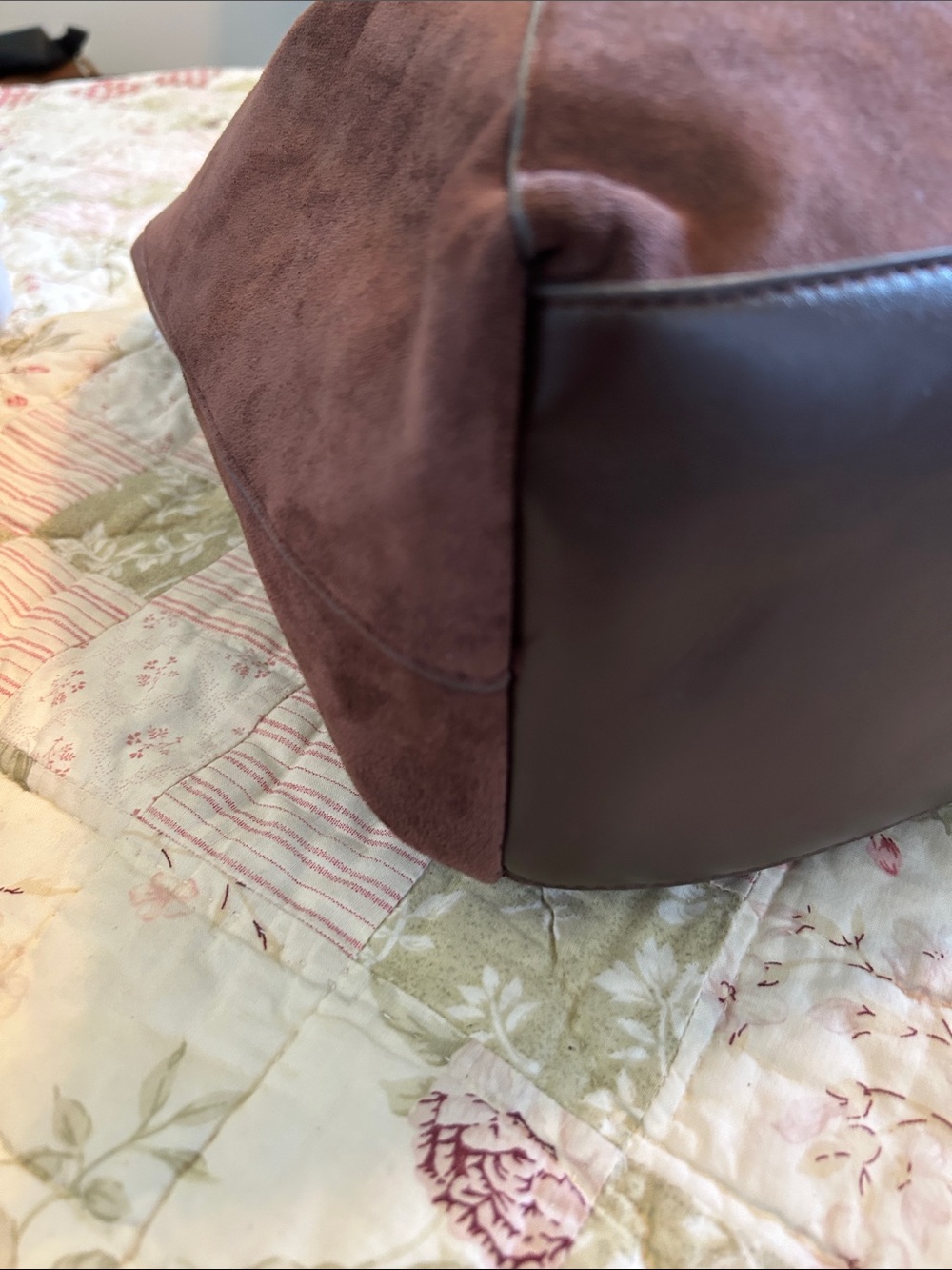 Soft Suede Hobo Bag in Deep Brown Shoulder Tote - Picture 8 of 16